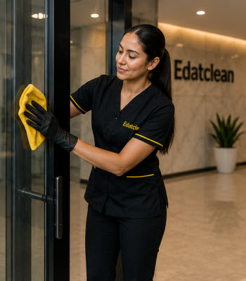 Personal EDAT CLEAN limpiando oficina